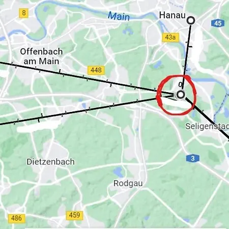 River View Near Frankfurt - 3 Rooms-4 Beds & 1 Sofa Bed -air Condition- Private Parking Lägenhet *