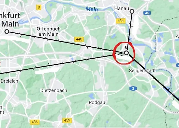 River View Near Frankfurt - 3 Rooms-4 Beds & 1 Sofa Bed -air Condition- Private Parking Appartement *